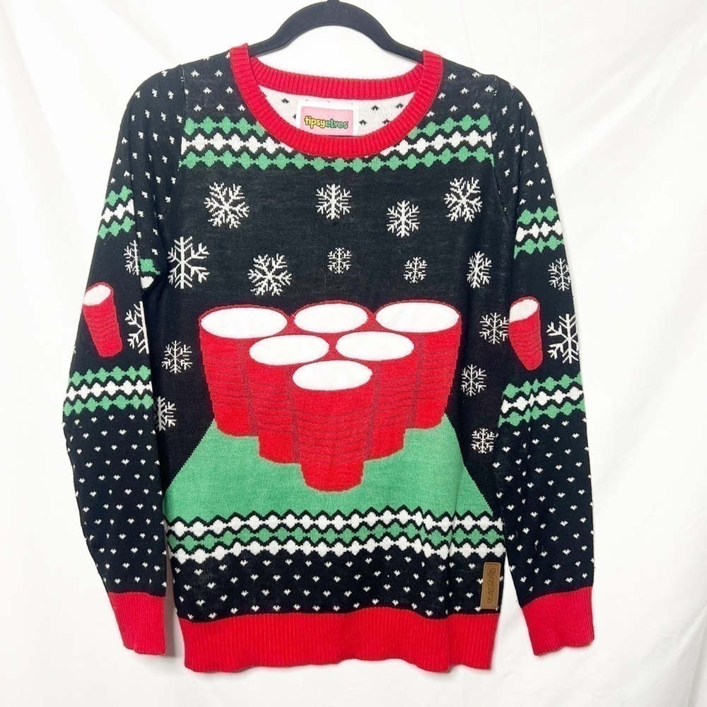 Tipsy Elves Beer Pong Sweater - Picture 1 of 4